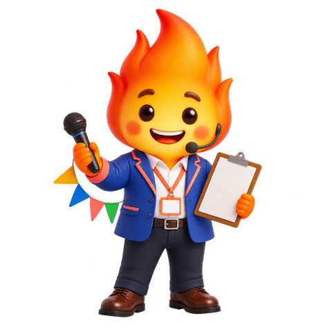 Foguinho de eventos, mascote do ChamaLá