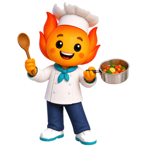 Foguinho chef, mascote do ChamaLá