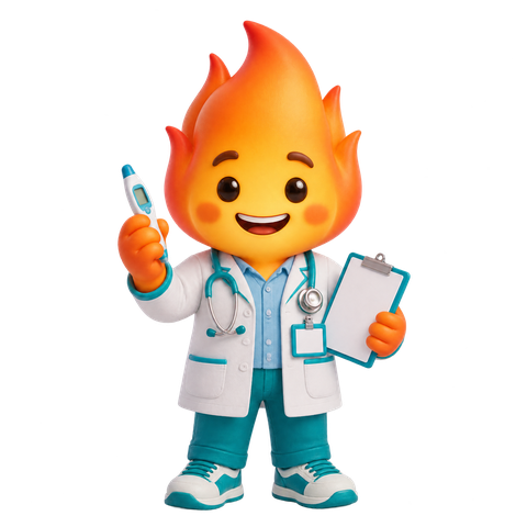 Foguinho da saúde, mascote da categoria Saúde